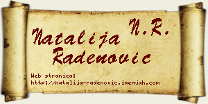 Natalija Radenović vizit kartica